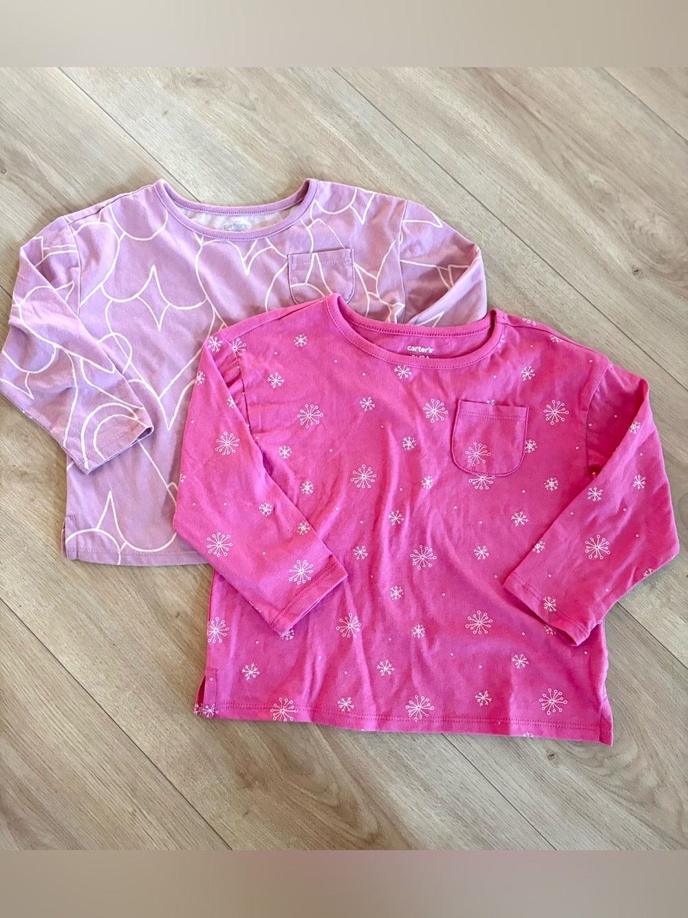Carter's Pink and Light Purple Long-Sleeve Tops - Pack of 2. Toddler 3T